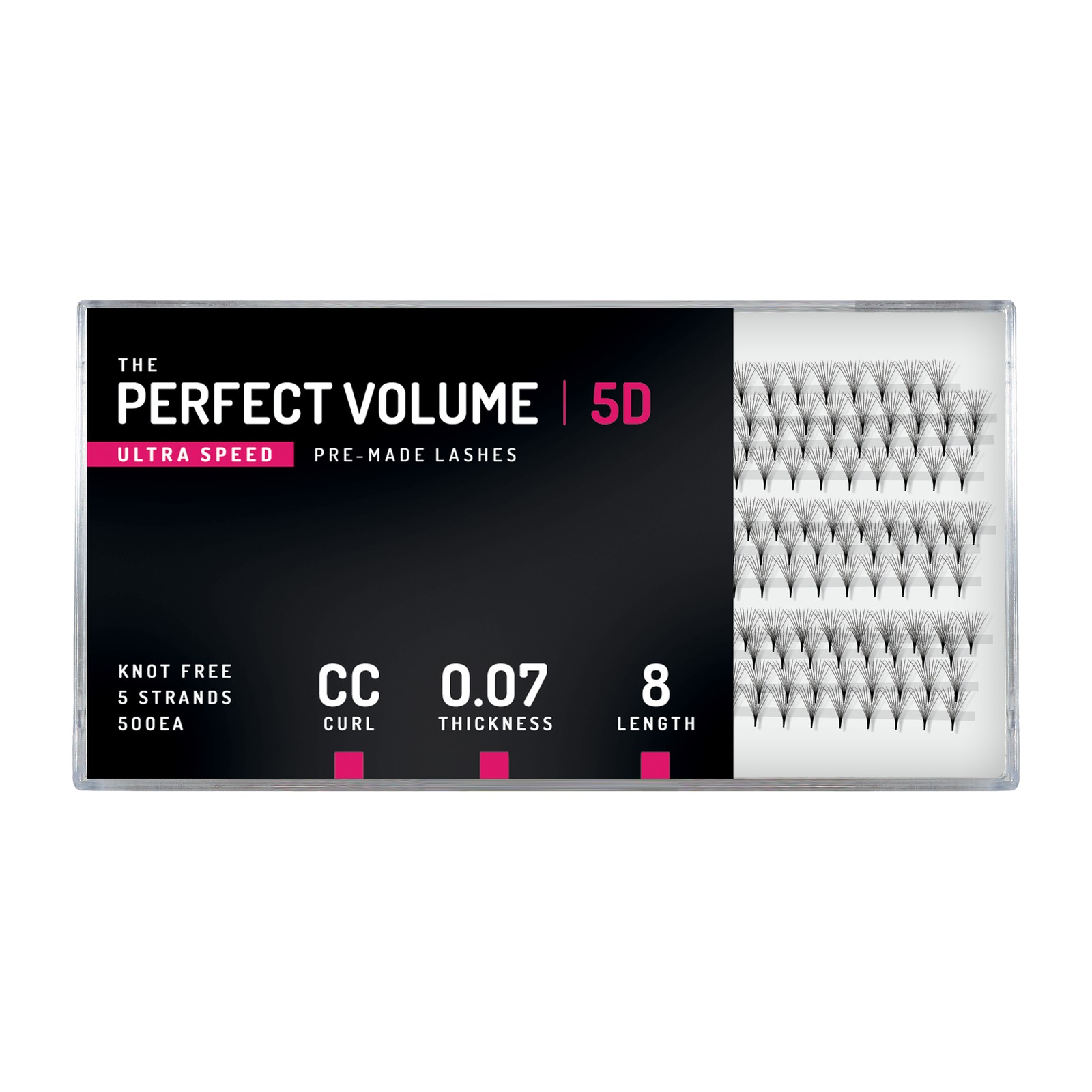 Volume Parfait Ultra Vitesse -  500 buchețele préfabriquées 5D -  8 mm, CC, 0,07 mm